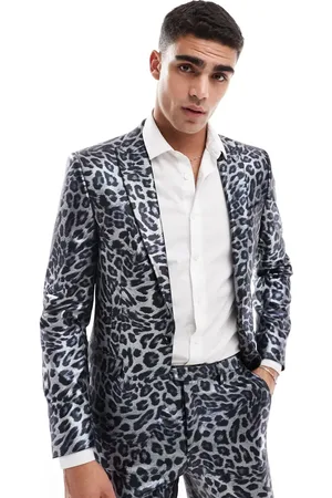 Twisted Tailor Suit jacket in mono leopard (part of a set)-Multi
