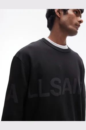 AllSaints Biggy tonal logo sweatshirt in black