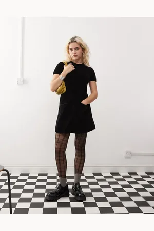 Monki Short sleeve super soft mini knitted dress in