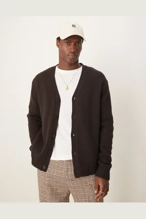 SELECTED Wool oversized cardigan in brown