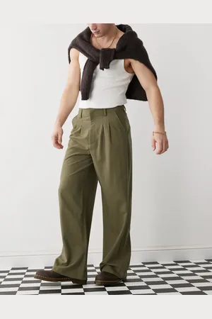COLLUSION Relaxed wide leg tailored pants in -Green