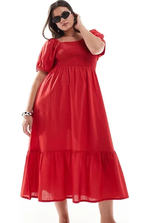 Esmée Exclusive puff sleeve maxi beach dress in