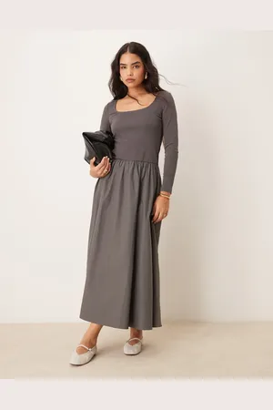 Glamorous Drop waist maxi dress in grey
