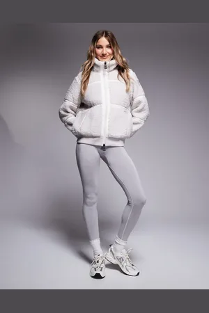 EA7 Borg jacket in cream-White