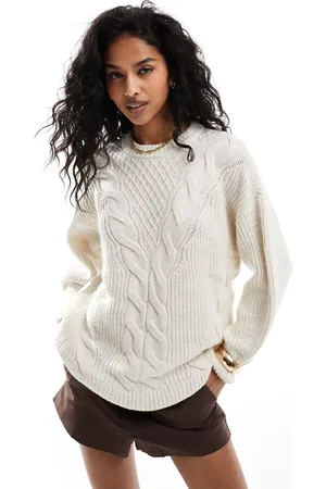 ONLY Cable knitted jumper in -White