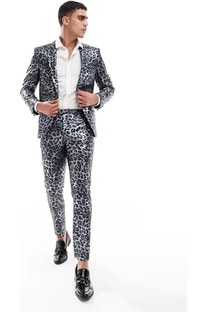 Twisted Tailor Suit pants in mono leopard (part of a set)-Multi