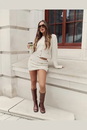 The Frolic X Bella Stovey exclusive pocket detail knitted mini skirt in (part of a set)-White