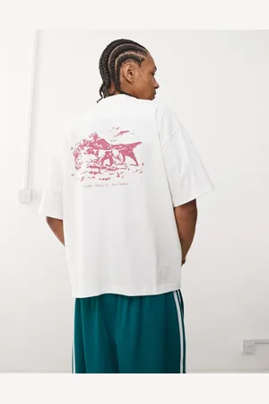 Prohibited Contrast dog motif boxy t-shirt in -White