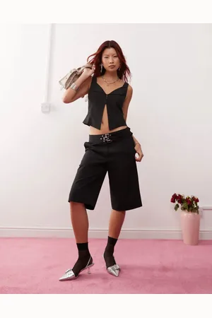 Lioness 90s low waisted buckle detail tailored jorts in (part of a set)