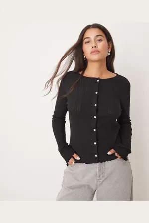 JDY Lettuce edge lightweight cardigan in