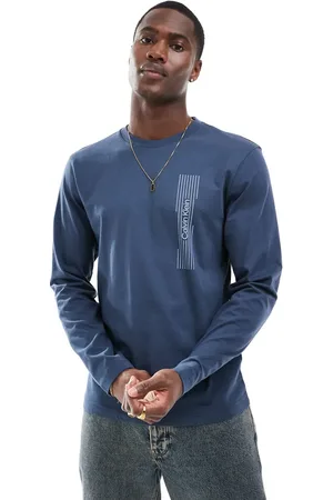 Calvin Klein Horizontal logo long sleeve t-shirt in navy