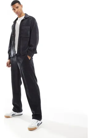 Bershka Cord baggy pants in washed (part of a set)