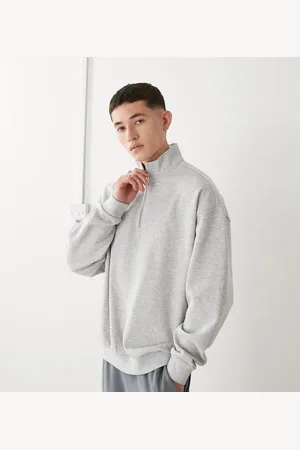 COLLUSION Half zip funnel neck t-shirt in marl