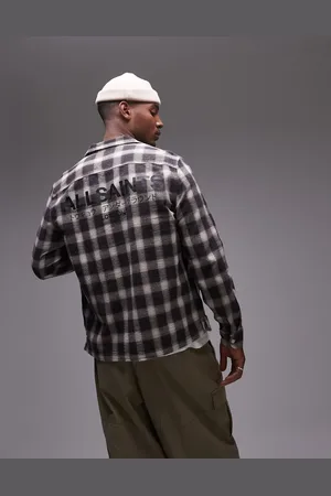 AllSaints Underground long sleeve check shirt in multi