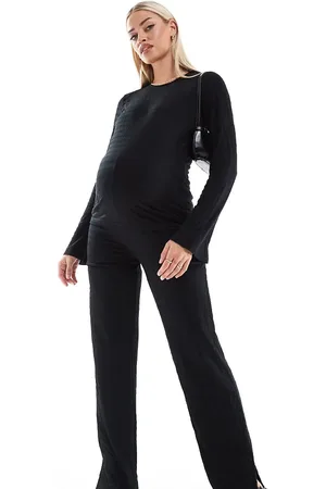 Mama;licious Mamalicious Maternity textured straight leg pants in (part of a set)
