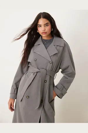 Miss Selfridge Tailored trench coat in grey