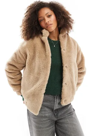 Cotton On Cotton On teddy bomber jacket in -Neutral