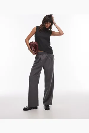 Topshop Pleated tailored trackies in -Grey