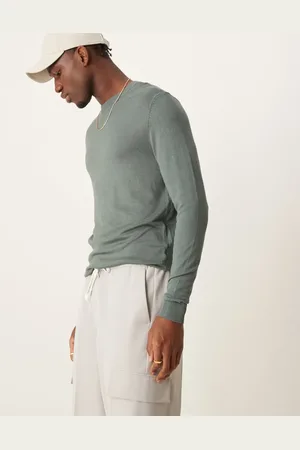 New Look Crew neck lightweight jumper in -Green