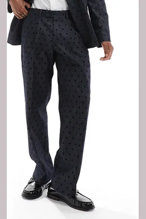 Viggo Eriksen suit pants in heart (part of a set)-Blue