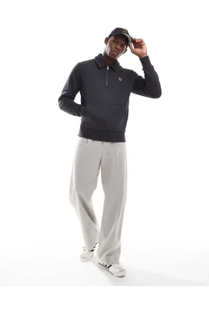 Fred Perry Half zip sweatshirt in with collar detail