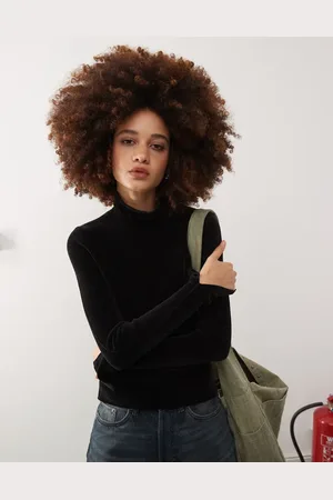 Weekday Una chenille turtleneck top in