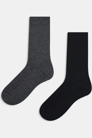 JACK & JONES Premium 2 pack socks in dark grey and black