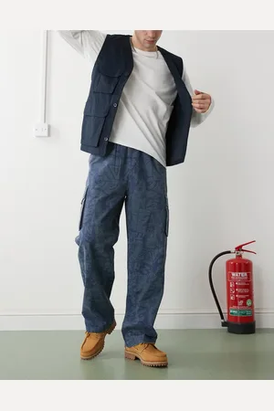 Santa Cruz Loose fit cargo pants in tonal blue print