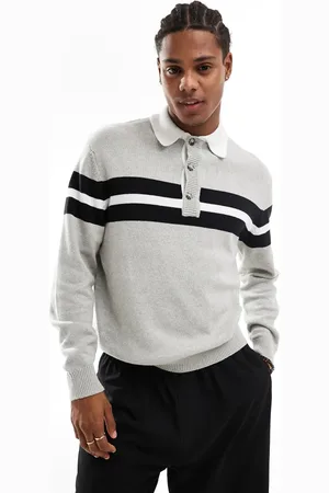 Cotton On Cotton On knitted rugby jumper in grey
