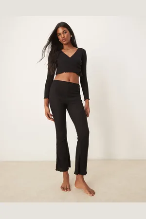 New Look Ribbed flared lounge pants in (part of a set)