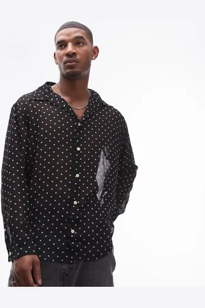 AllSaints Sangha sheer polka dot shirt in