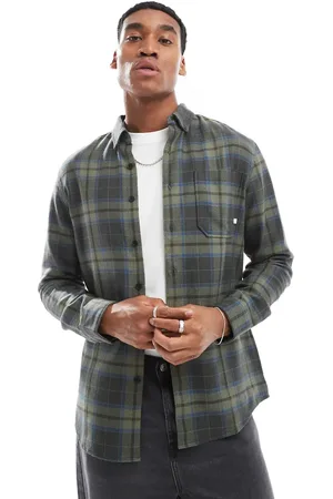 Farah Marcelo check long sleeve shirt in black and