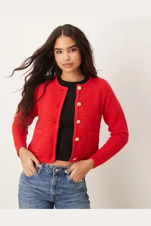 New Look Stitch pocket cardigan in bright
