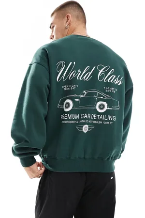 Cotton On Cotton On boxy fit sweatshirt in green with world class retro graphic