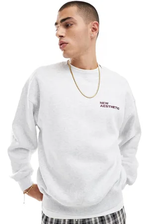 Cotton On Cotton On box fit graphic sweat with NYC print in grey marle