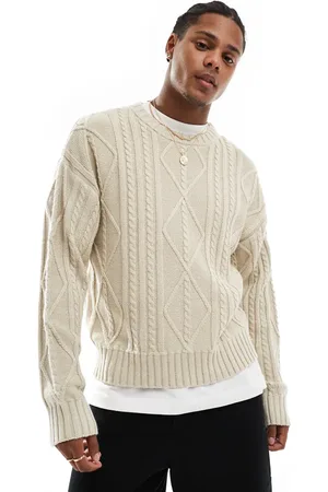 Cotton On Cotton On stone marl cable knit jumper-Neutral