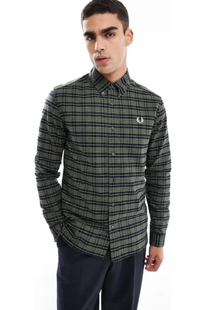 Fred Perry Long sleeve oxford tartan check shirt in