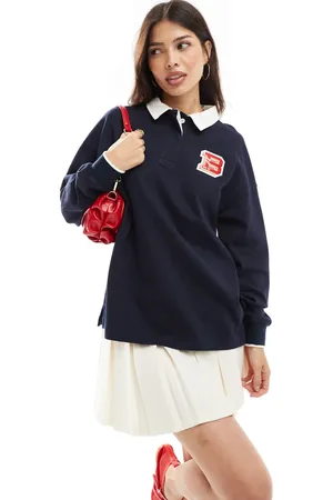 Cotton On Cotton On long sleeve polo top in navy