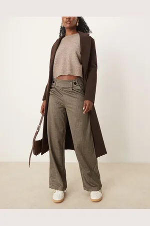 JDY Button detail tailored pants in check