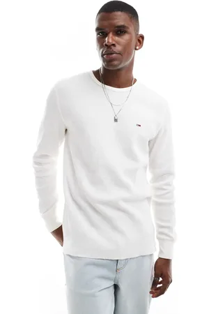 Tommy Hilfiger Waffle long sleeve t-shirt in off white