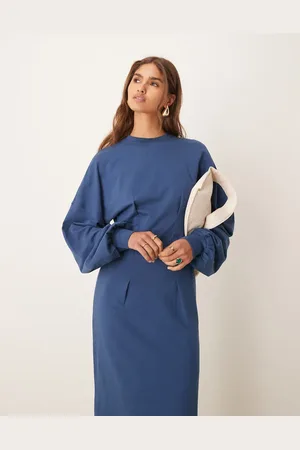 ASOS Waisted sweat midi dress in -Multi