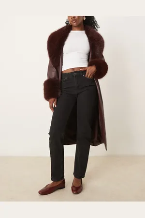 SELECTED Femme slim jeans with asymmetric detail in black