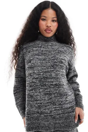 VERO MODA Oversized roll neck jumper in mono melange (part of a set)-Black
