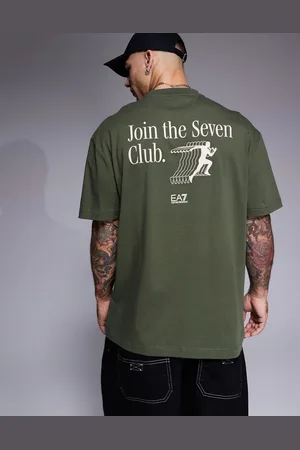 EA7 T-shirt in green with front chest logo and back print
