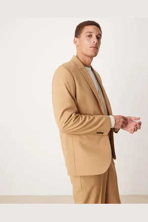 ASOS Regular suit jacket in twill-Neutral