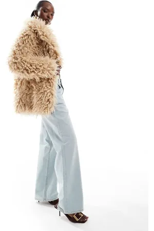 Forever New Faux fur coat in -Neutral