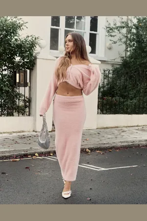 The Frolic X Bella Stovey exclusive fluffy knit maxi skirt in (part of a set)