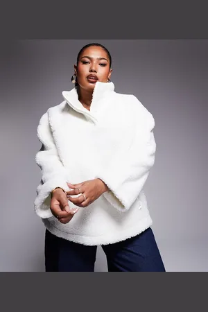 In The Style Teddy borg quarter zip jumper in -White