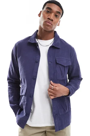 Another Influence Cord utility overshirt in navy