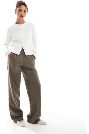 JJXX Wide leg sweat trackies in khaki-Brown